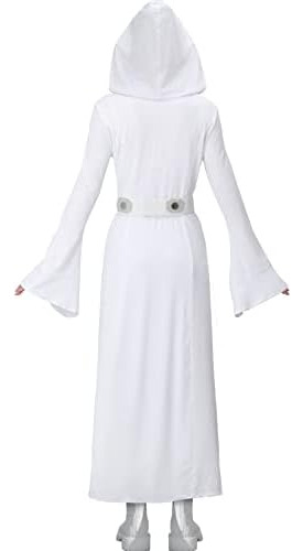Morrowind Disfraz De Leia Para Mujer, Bata Blanca Con Capuch