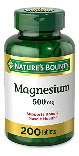Magnesium By Nature's Bounty, Tabletas De Magnesio De 500 Mg