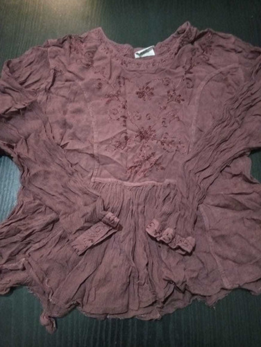 Camisola Bambula Bordada Hindú Hippie Chic Jazla