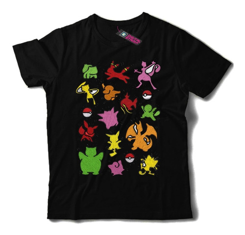 Remera Pokemon Anime Efecto Bordado T761 Dtg Premium