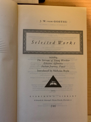 Goethe : Selected Works - Everyman's Library (Usado)