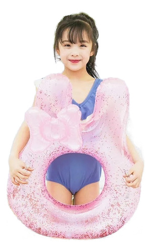 Inflable Flotador Kitty Con Glitter Rosa