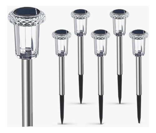 Set De Luces Para Camino Acero Inox Y Acrílico, 6pcs