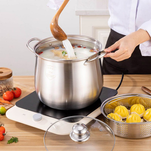 Olla Z Stock Pot De Acero Inoxidable Con Tapa Y 8002