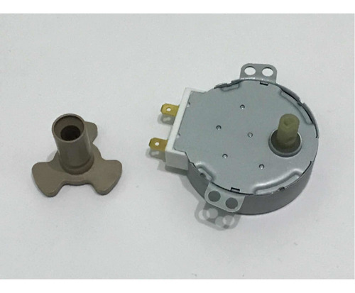 Imagen 7 de 8 de Motor Gira Plato 220v 5/6rpm + Cupla Eje Largo Microondas