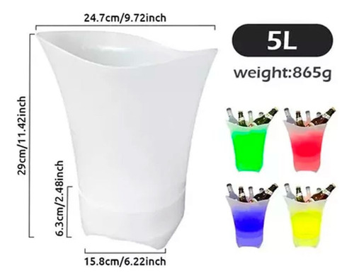 Frapera Hielera Con Parlante Bt Musica Luces Rgb Led 5l Blanco