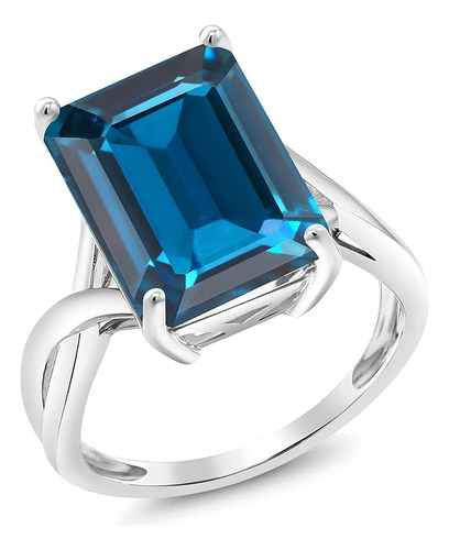 Gem Stone 10k White Gold London Blue Engagement Women 8 50 C