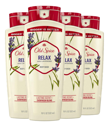 Old Spice Gel De Bano Para Hombre Relax Con Lavanda, 18 Onza