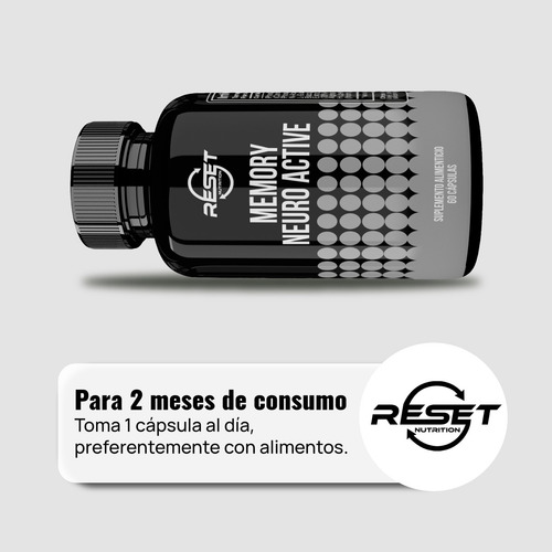 Reset Nutrition Memory Neuro Active Mind Matrix 60 Cápsulas Suplemento Alimenticio para Memoria, Enfoque Mental y Salud Cerebral