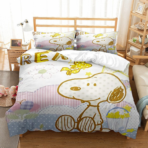 Juego De Cama Snoopy Con Funda De Edredón 220