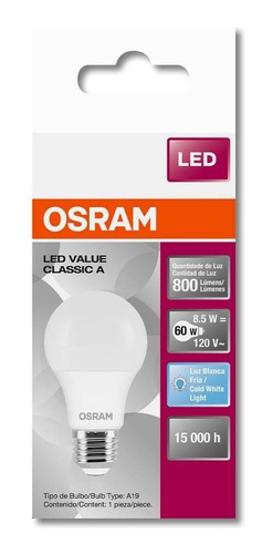 Foco Led Value A75 11w Luz Cálida Osram