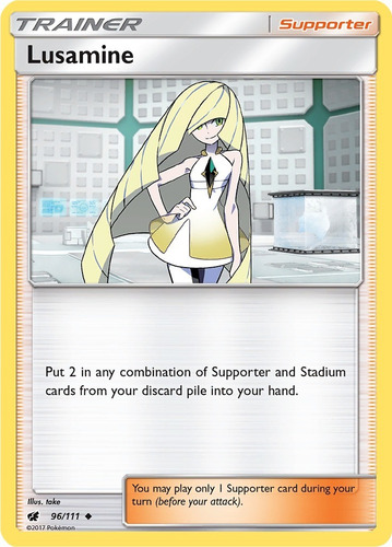 Cartas Pokemon Supporter Lusamine 96/111 Cin (Usado)