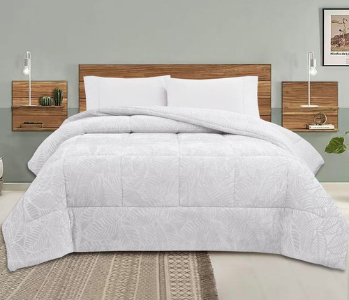 Edredón Triple Flanel Jacquard C/corderito Tritel Queen Crema Jacquard