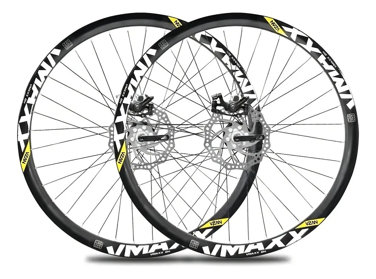 Rodas Completa Vzan Vmaxx Aro 26 Disco MTB Preto Alumínio