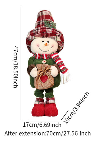 Muñeca Navideña Estirable, Muñeco De Nieve Navideño S