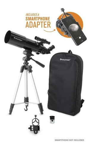 Imagen 3 de 10 de Telescopio Celestron Travelscope 80 Adapt Celu Mochila Gtia