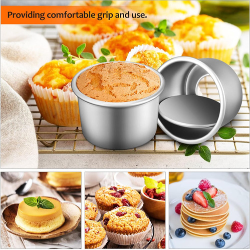 Set 5 Moldes 10cm Para Pastel Flan Pan Pay Desmontable