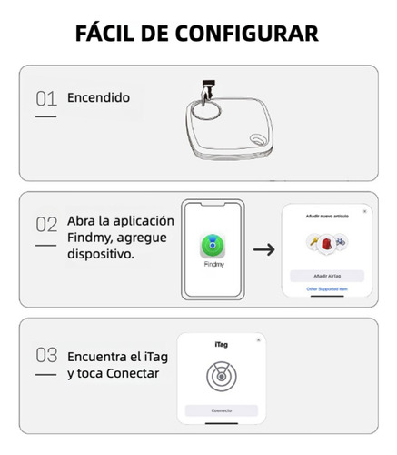Rastreador espía pequeño para llavero, funda para mascotas, iPhone, color: blanco