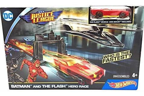 Hot Wheels Dc Justice League Batman Y Flash Hero Race G9byj