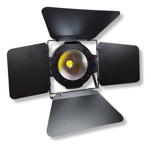 2 Refletor Led Cob 200w Com Bandoor Dmx Branco Frio E Quente