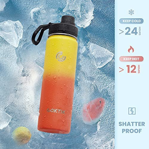 Coktik Botella De Agua Aislada De Acero Inoxidable Con Tapa