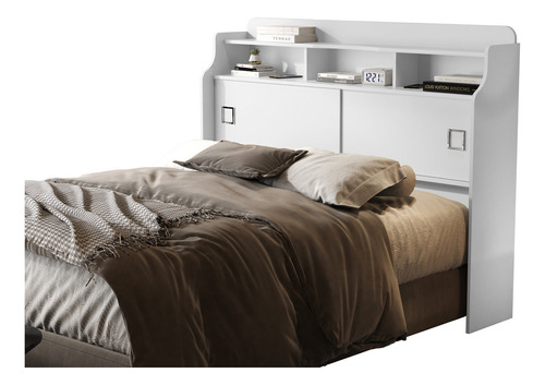 Cabeceira Cama Casal Jessica 140 Com Prateleira Mdf Cor Branco