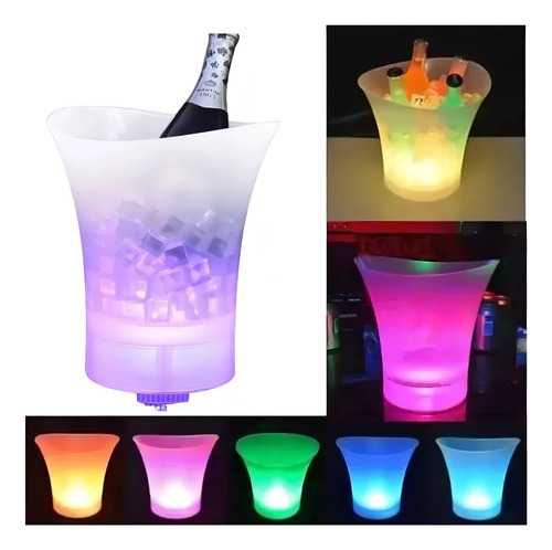 Cubitera Hielera Con Luz Led, 5 Litros Para Fiesta Hogar Bar