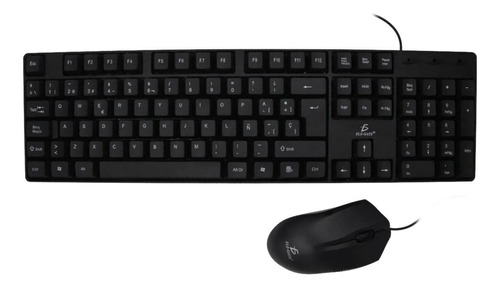 Kit de teclado y mouse Ele-Gate ST01 Español de color negro