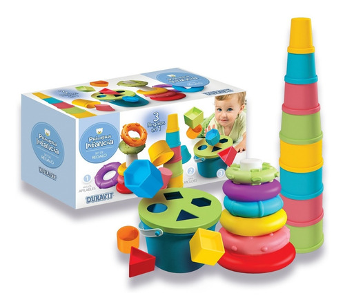 Imagen 1 de 1 de Juego Set Didáctico 3 En 1 Torre Encastre Duravit