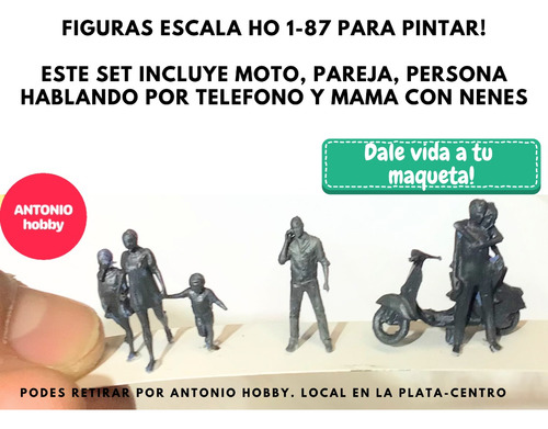 Figuras Y Moto Para Pintar Ho 1/87 Personas Para Maquetas