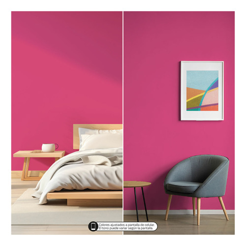 Pintura Látex Tecza 10l Colores Intensos Interior Y Exterior Rosa Mate