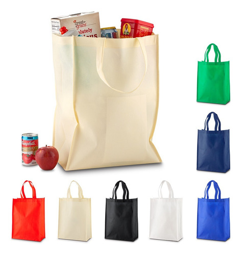 Bolsa En Cambrel Shopper Cosida Con Manijas Mercado X 6 Unid