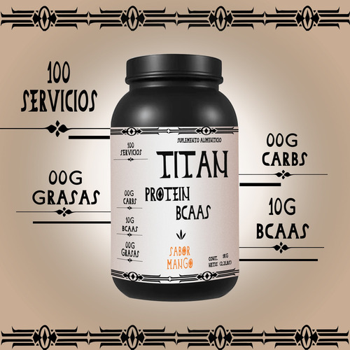 Aminoácidos Bcaas Titan 1kg Sabores 100servicios Pre Entreno Mango