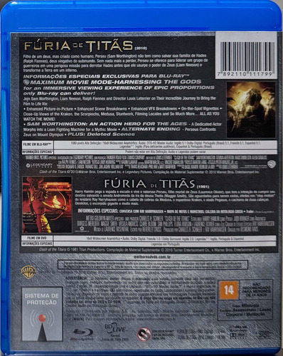 Blu-ray Fúria De Titãs (2010) - Duplo - Livreto - Chaveiro
