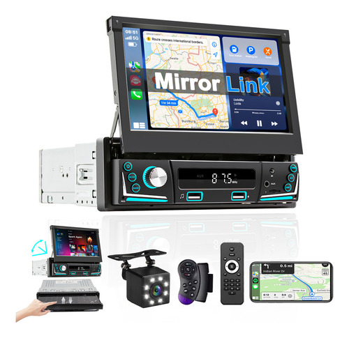 Estereo De Pantalla 7 Pulgadas Bluetooth Usb Audio Vehiculos Autoestéreo Para Autos 1 Din Mirrorlink Táctil Retráctil