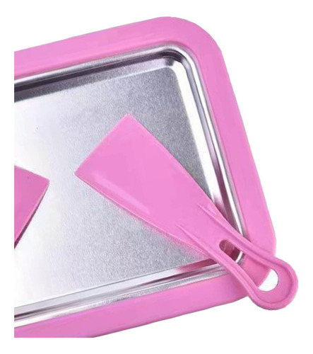 Mini Heladera Con 2 Espátulas Frozen Yogurt Freezer Rosa