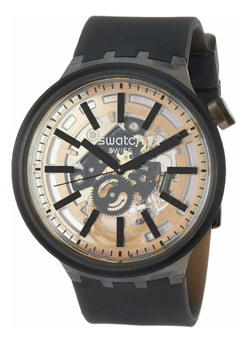 Reloj Mujer Swatch So27b115 Cuarzo Pulso Negro En Silicona