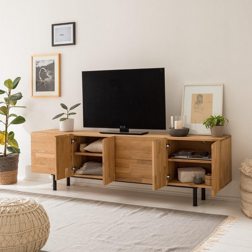 Imagen 7 de 8 de Mueble Tv 100% Madera Maciza De Roble Ref: Maciza05