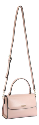 Bolsa Satchel Para Mujer Enso Moda Original Color Rosa pálido Diseño de la tela Liso