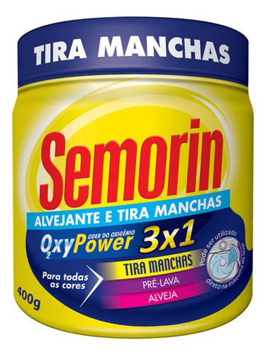 800g Alvejante Tira Manchas Em Pó Brancas Coloridas Semorin