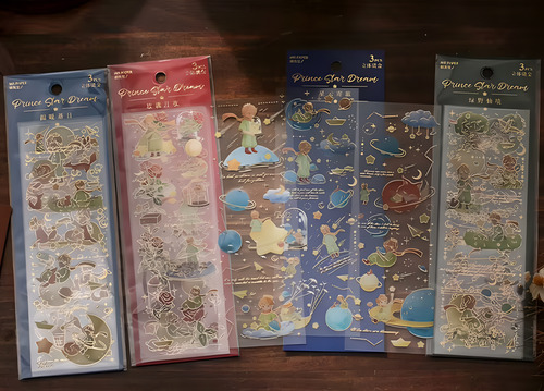 Stickers El Principito -pvc Con Detalles Dorados- Lemonblue
