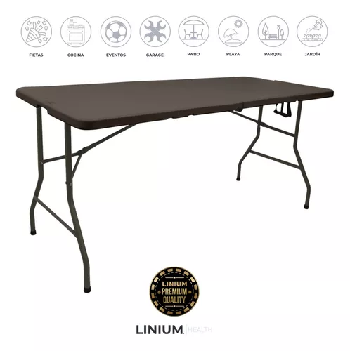 Mesa Plegable Plástico Tipo Portafolio 1.80m Jardín Portátil