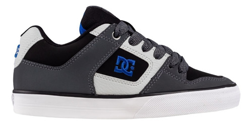 Zapatillas Dc Shoes Pure Boys Gris Logo Azul 