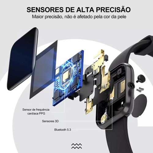 Relógio inteligente Mertto Smartwatch Alexa Bluetooth Call 1,83 polegadas Idw25 Mesh Strap Cor preta Ip68