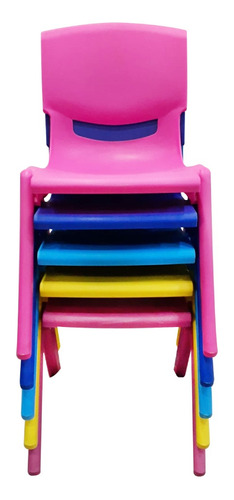 Imagen 1 de 8 de Silla Sillita Plastica Apilable Reforzada Niños Colores