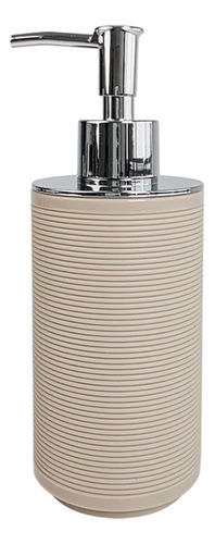 Dispenser Jabon Liquido Para Baño Redondo Plastico Color Beige