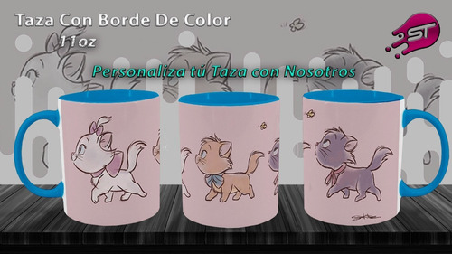 Taza Borde Color Alusiva A Aristogatos Argt-009