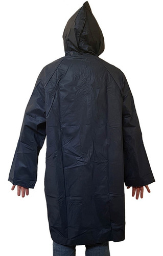 Impermeable Poncho Con Cierre Negro Grueso