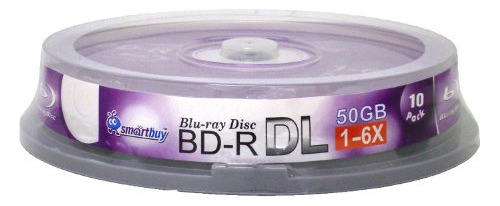 Paquete De 10 Bd-r Dl 50 Gb 6x Blu-ray Disco Grabable D...