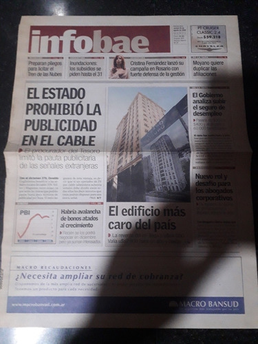 Tapa Diario Infobae 25 8 2005 Publicidad Kirchner 